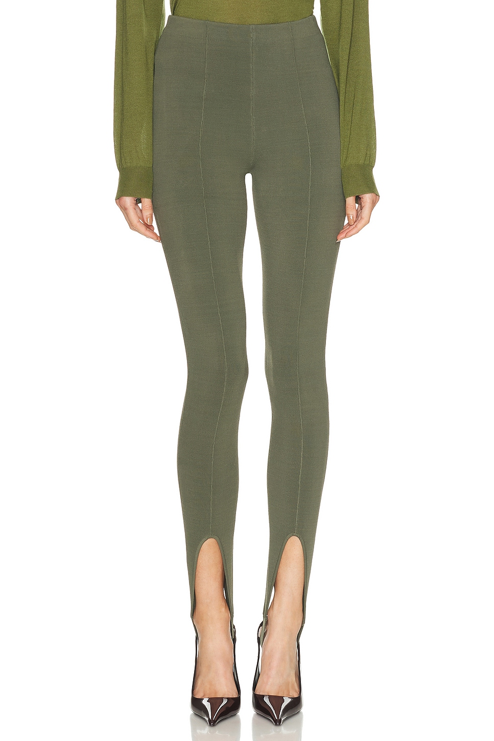 Image 1 of SEROYA Kelsey Stirrup Legging in Grove Green