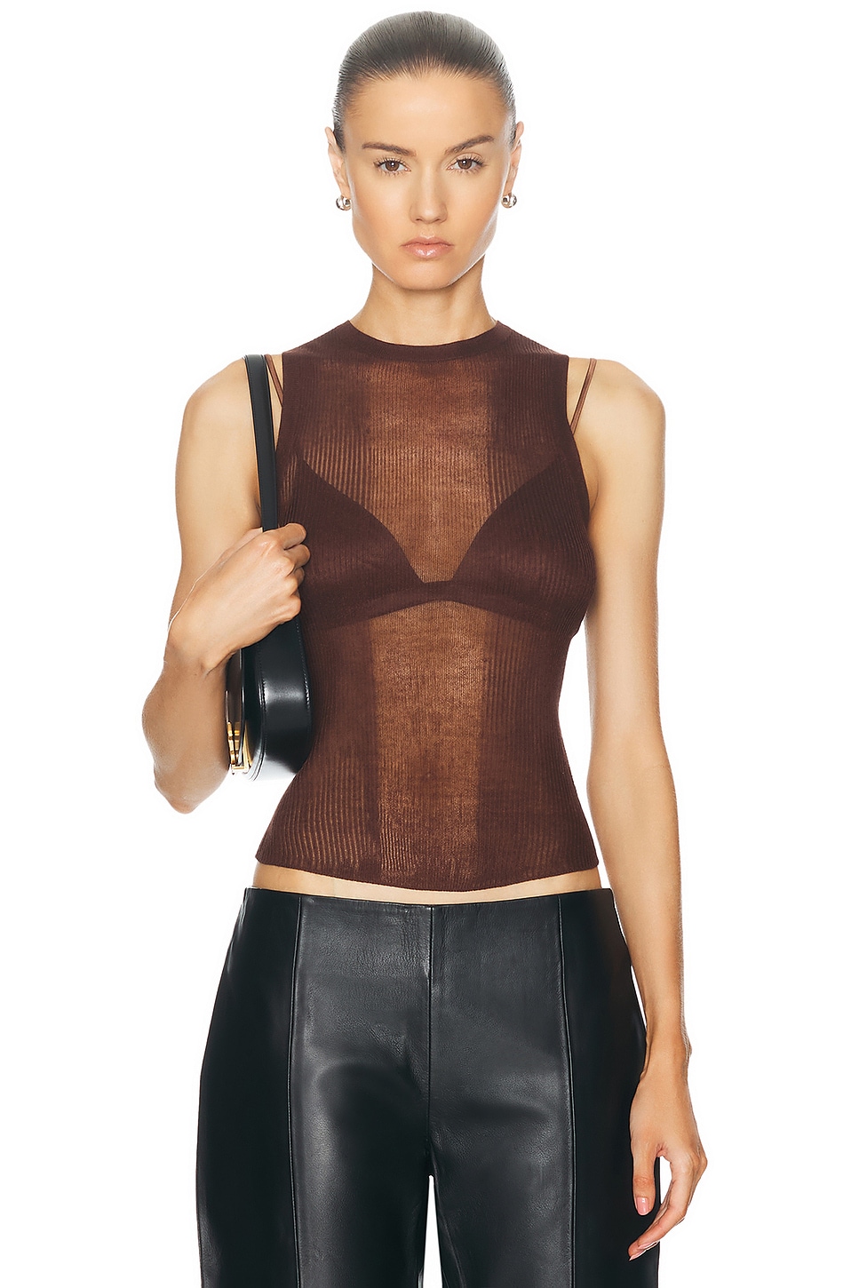 Image 1 of SER.O.YA Jori Rib Knit Tank Top in Coconut