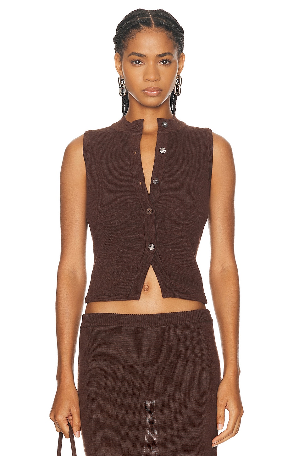 Image 1 of SER.O.YA Alani Knit Vest Top in Coconut