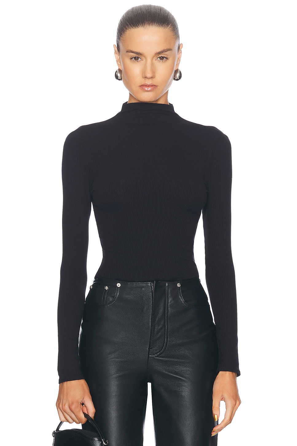 Shop Ser.o.ya Meg Bodysuit In Black