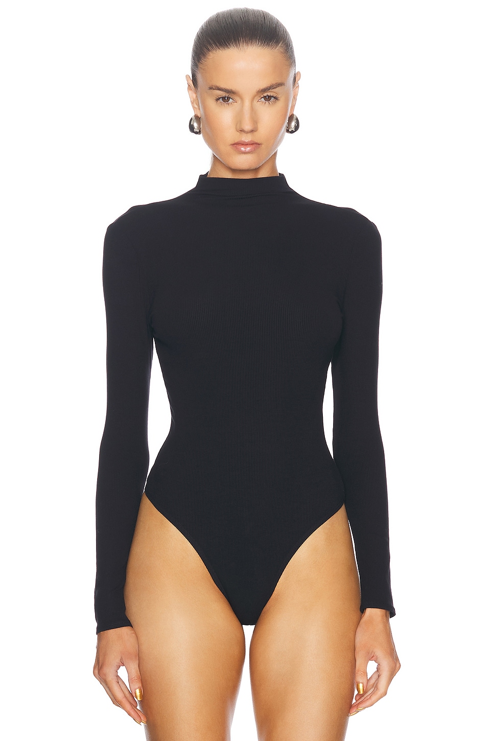 Shop Ser.o.ya Meg Bodysuit In Black