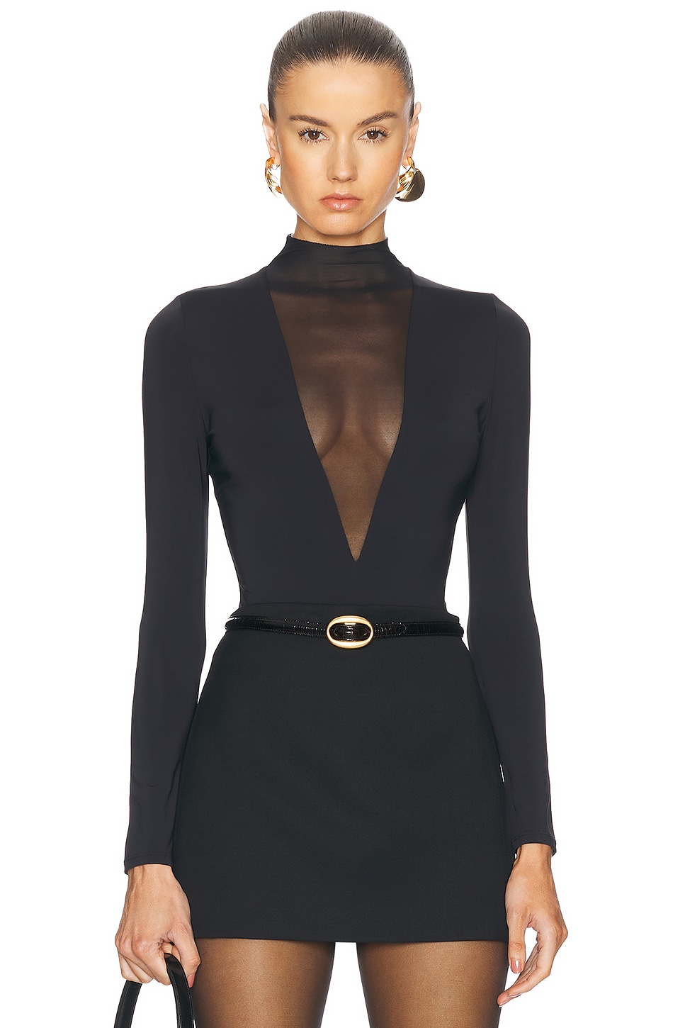 Ser.o.ya Jackie Mesh Bodysuit In Black