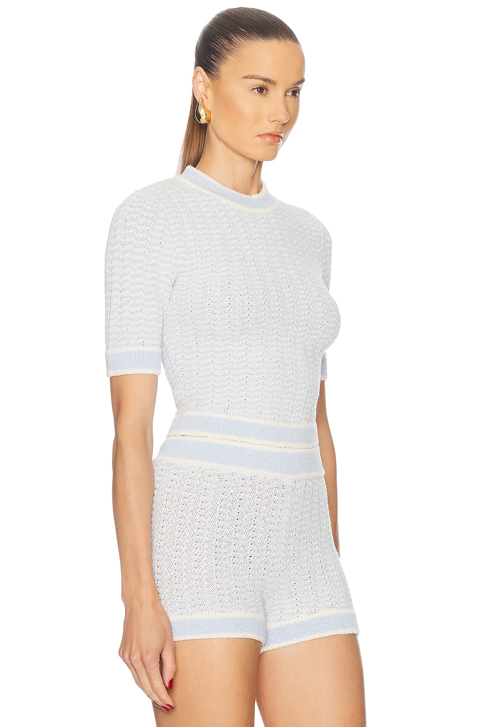 Ser.o.ya Clare Baby Tee In Ice Blue Eggshell