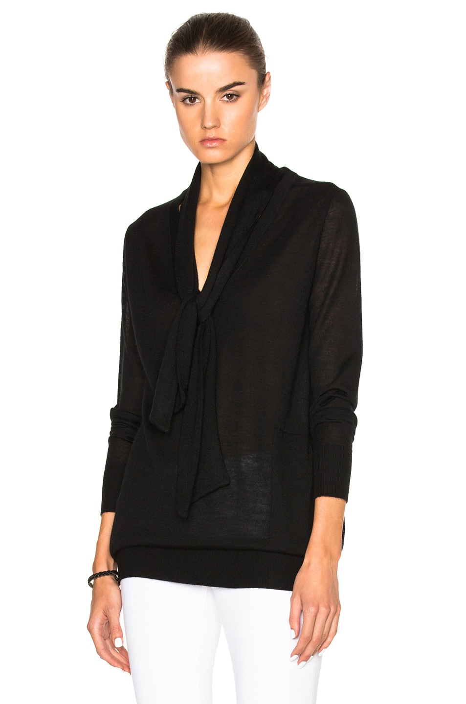 Image 1 of Soyer Detachable Scarf Sweater in Black