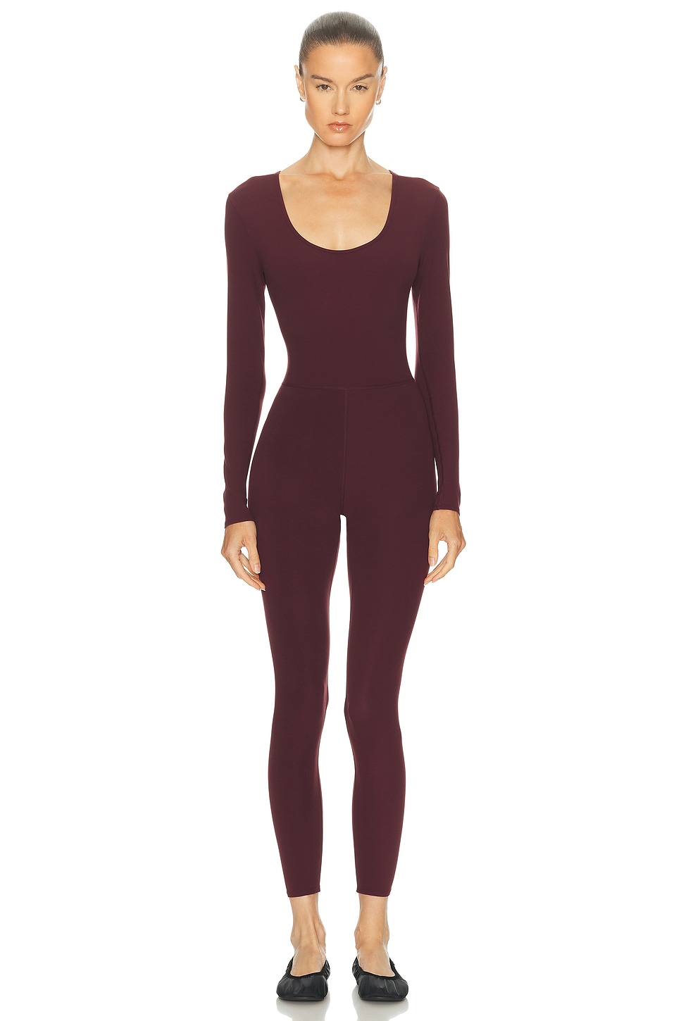 Image 1 of Splits59 Chloe Air Weight Jumpsuit in Dark Cherry