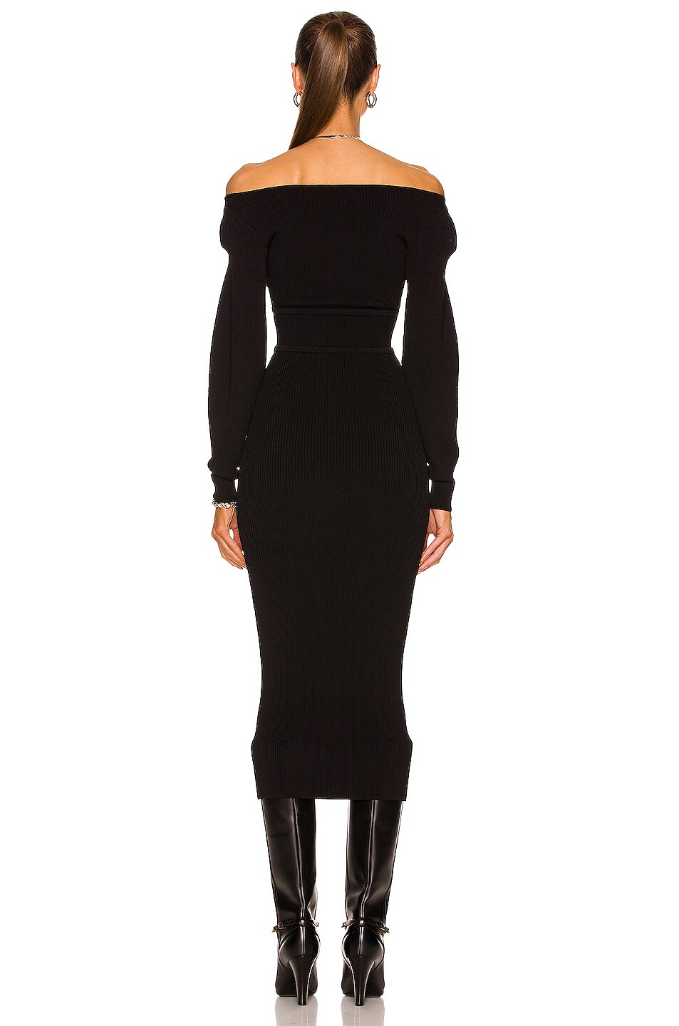 Fine wool Blend Off-Shoulder Knit Dress