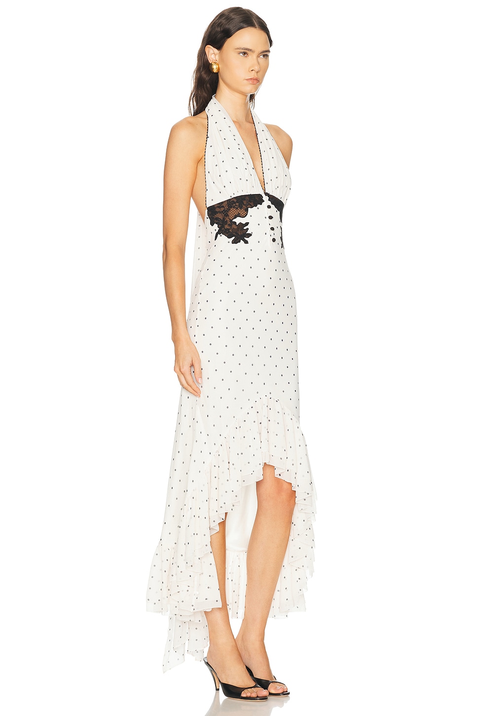 Polka Dot Halter Neck Midi Dress