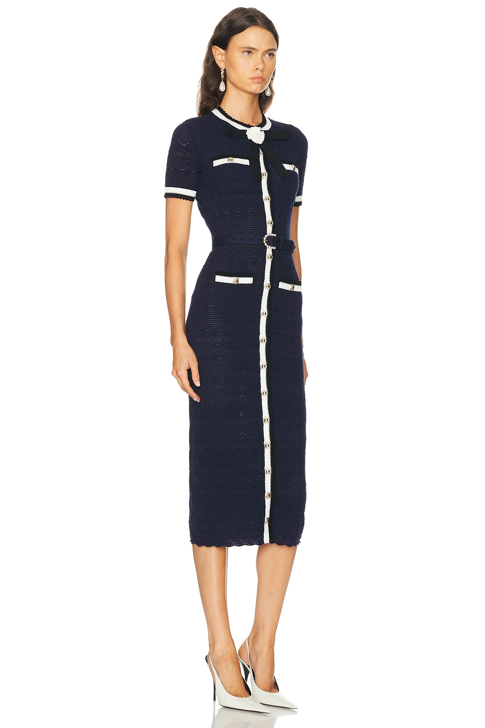 self-portrait Pointelle Knit Midi Dress | Thumbnail 2