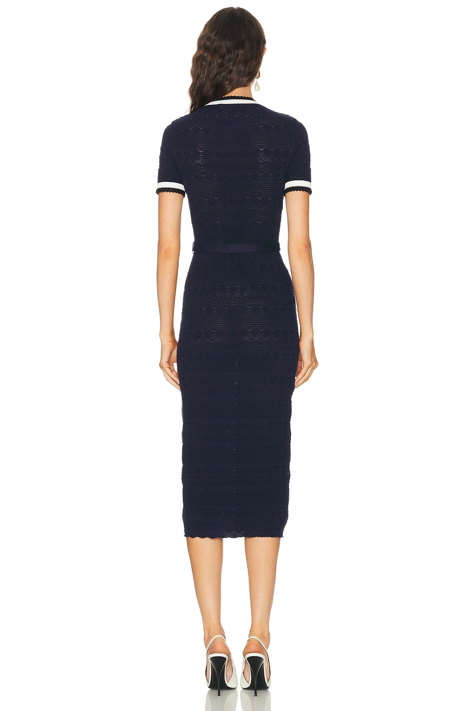 self-portrait Pointelle Knit Midi Dress | Thumbnail 3