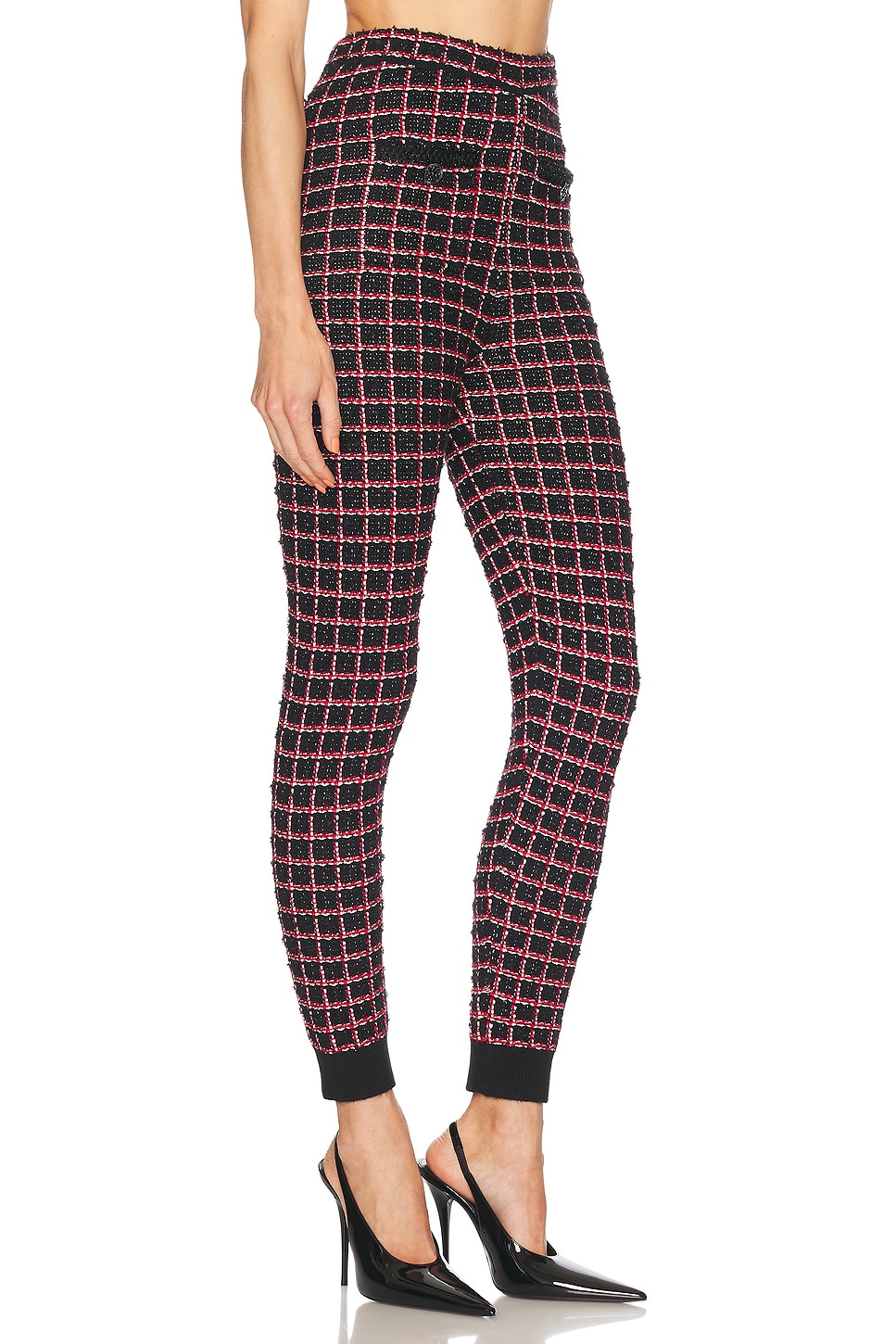 self-portrait Check Knit Legging