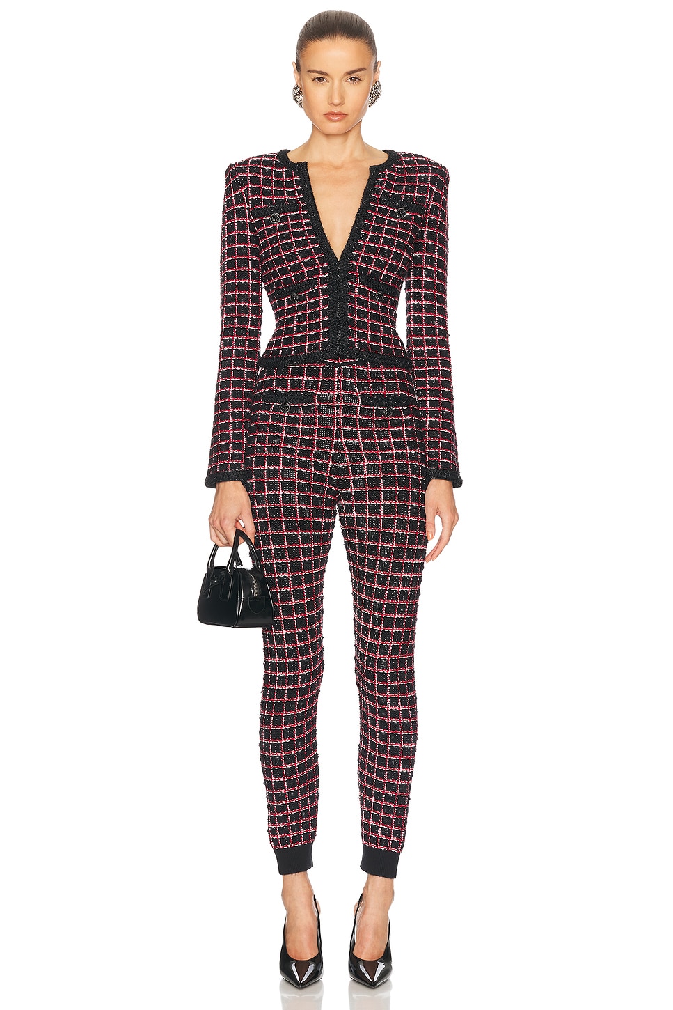 self-portrait Check Knit Legging