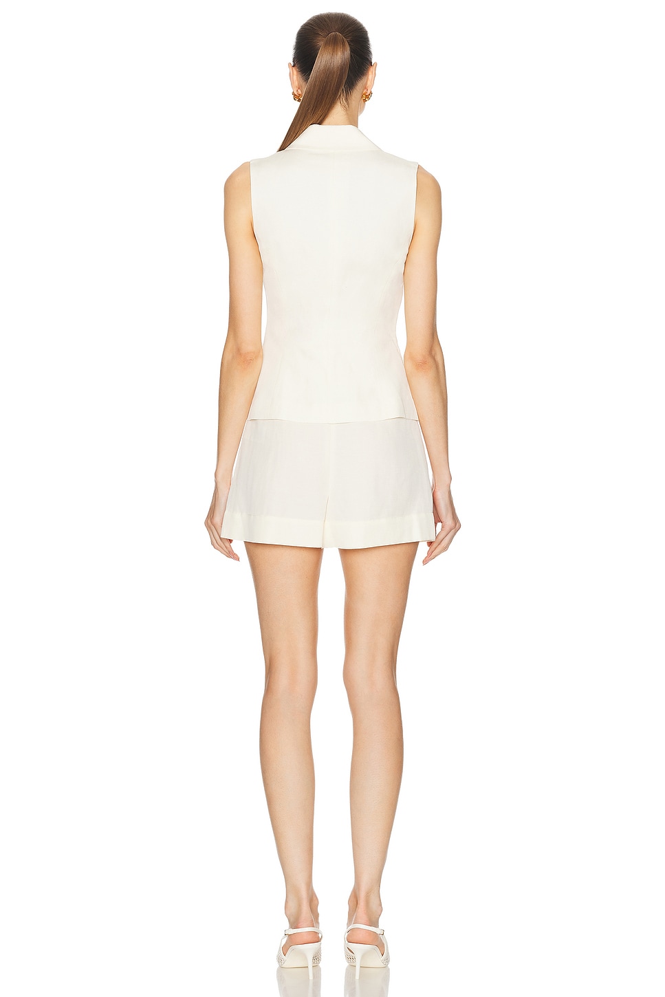 Linen Tailored Playsuit - Thumbnail 3
