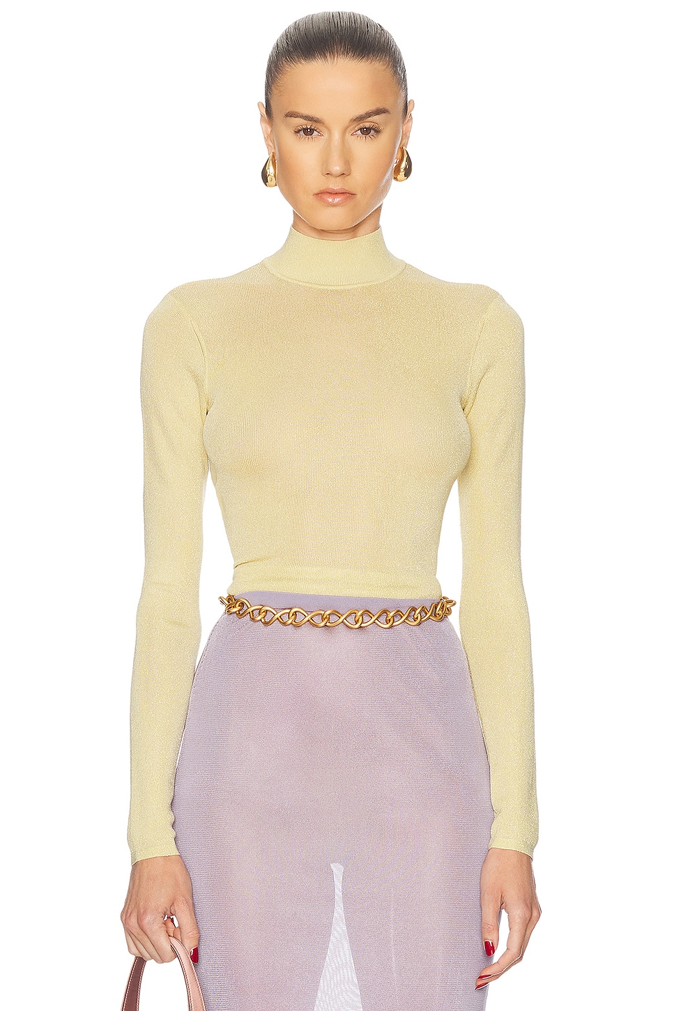 Viscose Knit Top in Yellow