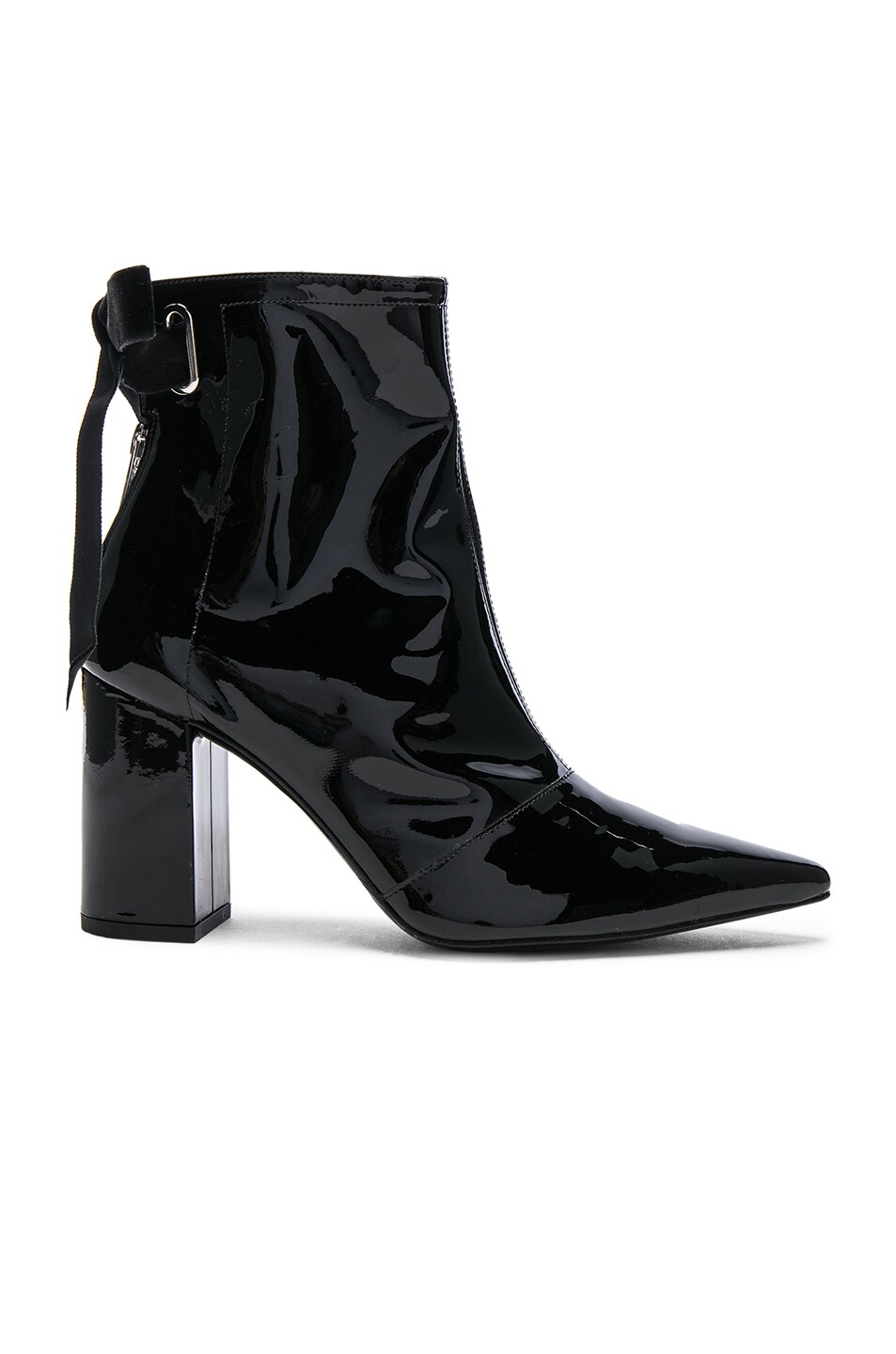 Image 1 of self-portrait x Robert Clergerie Patent Leather Karli Boots in Black Patent