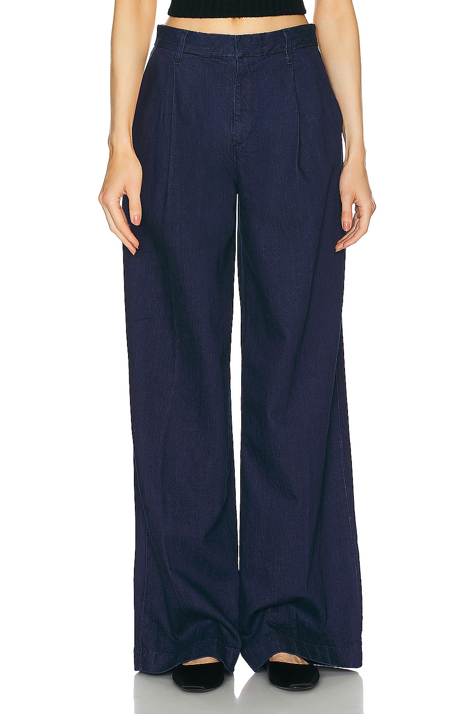 Image 1 of SPRWMN Pleated Trouser in Rinse