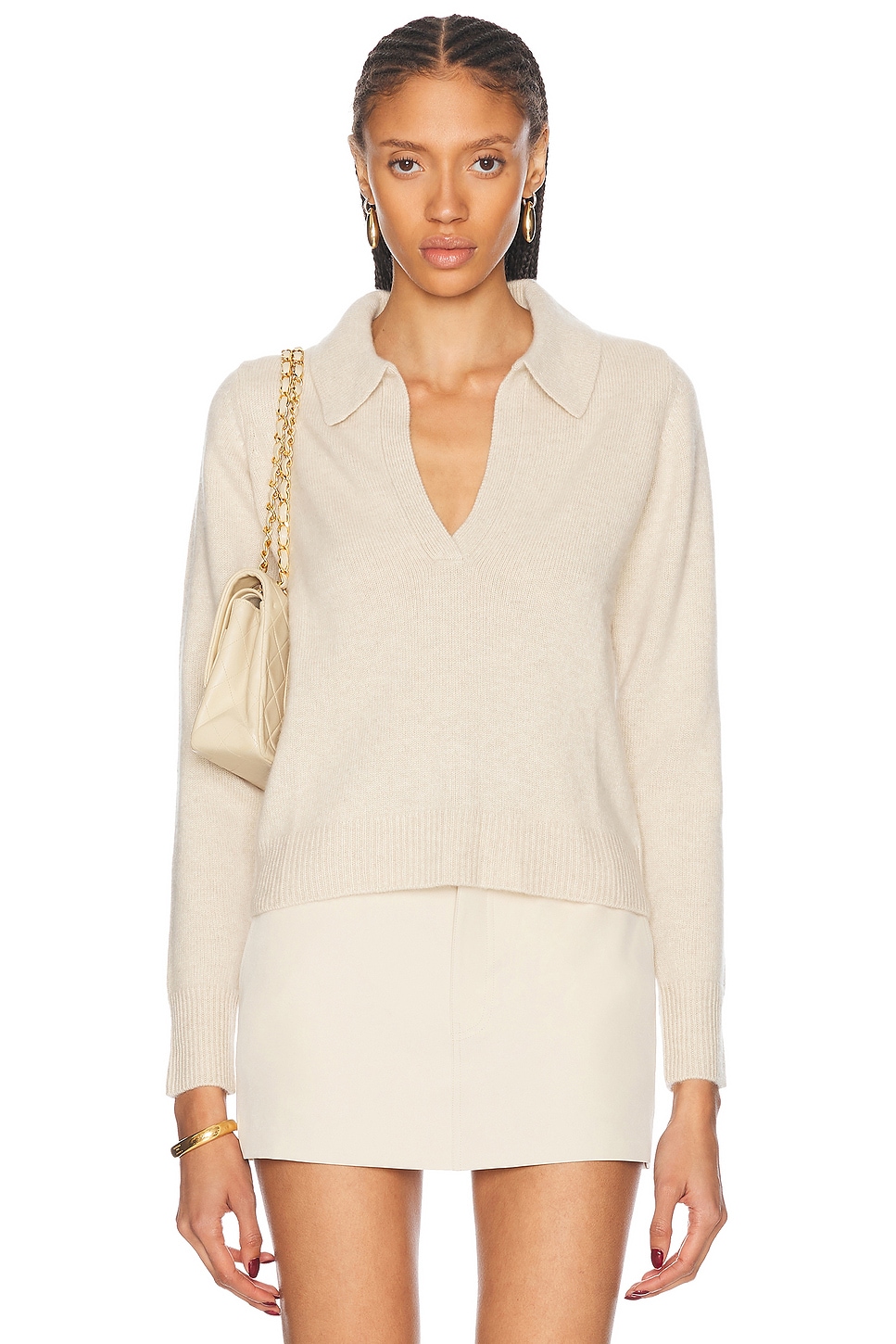 Henley Cashmere Sweater in Beige