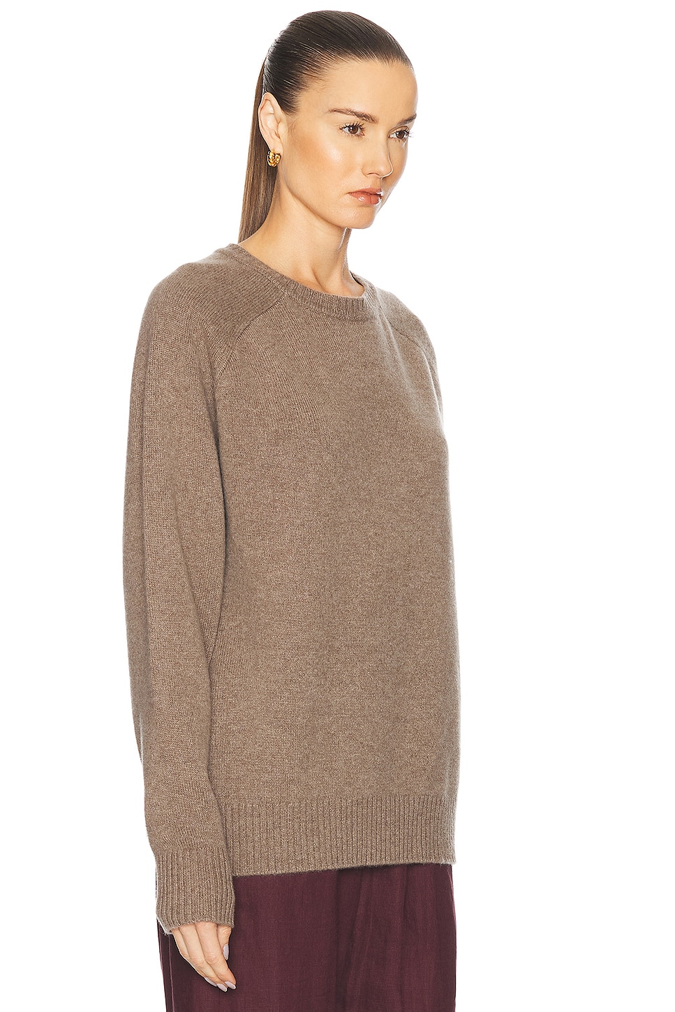 Sprwmn Classic Crew Sweater In Brown