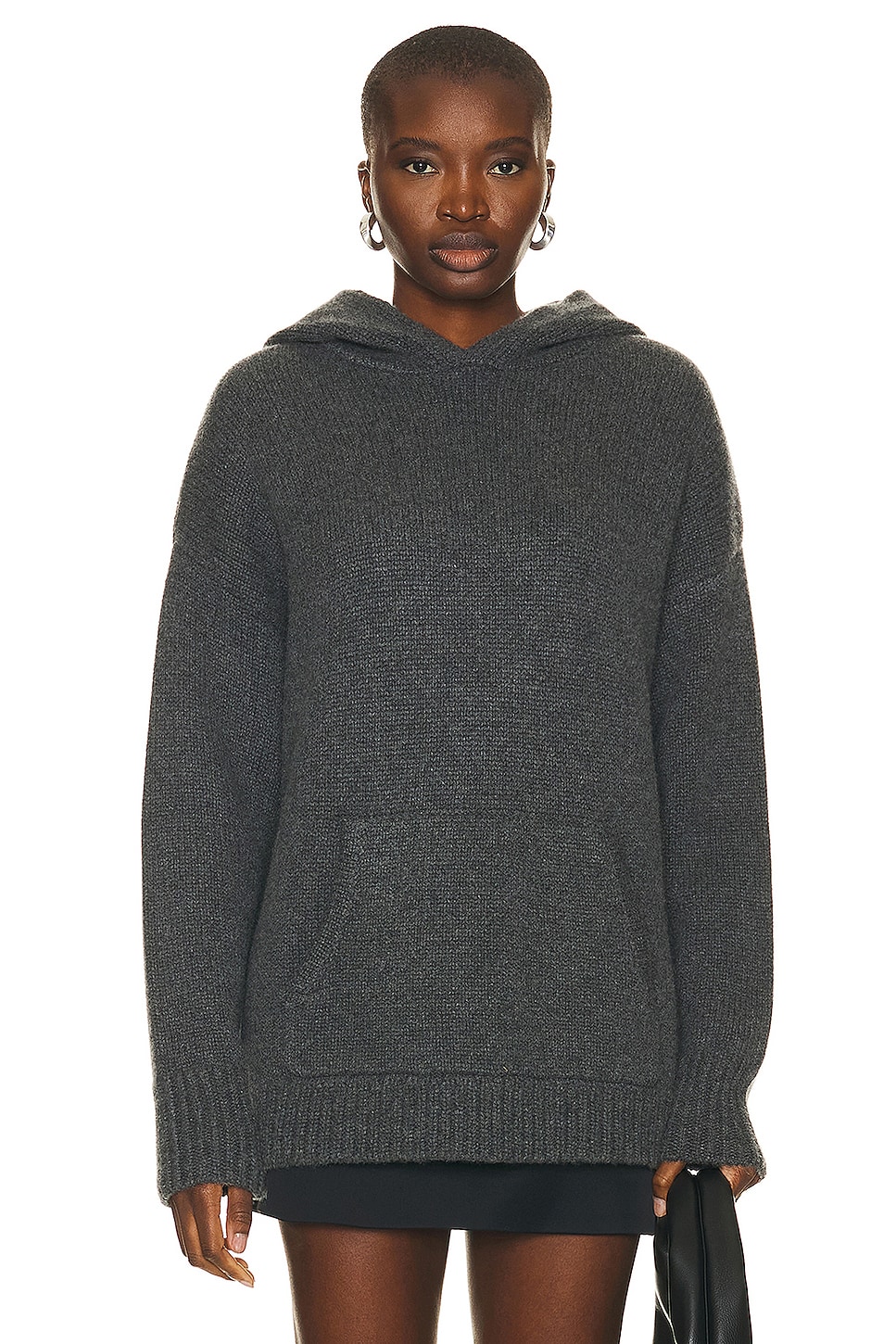 Heavy Cashmere Oversized Hoodie in Grey