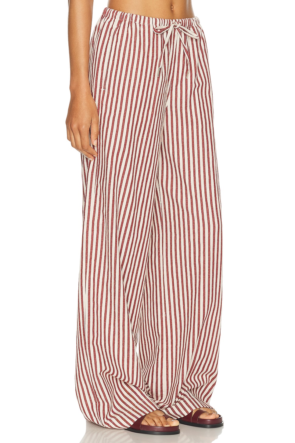 Shop Sprwmn Baggy Easy Pant In Rust & Beige