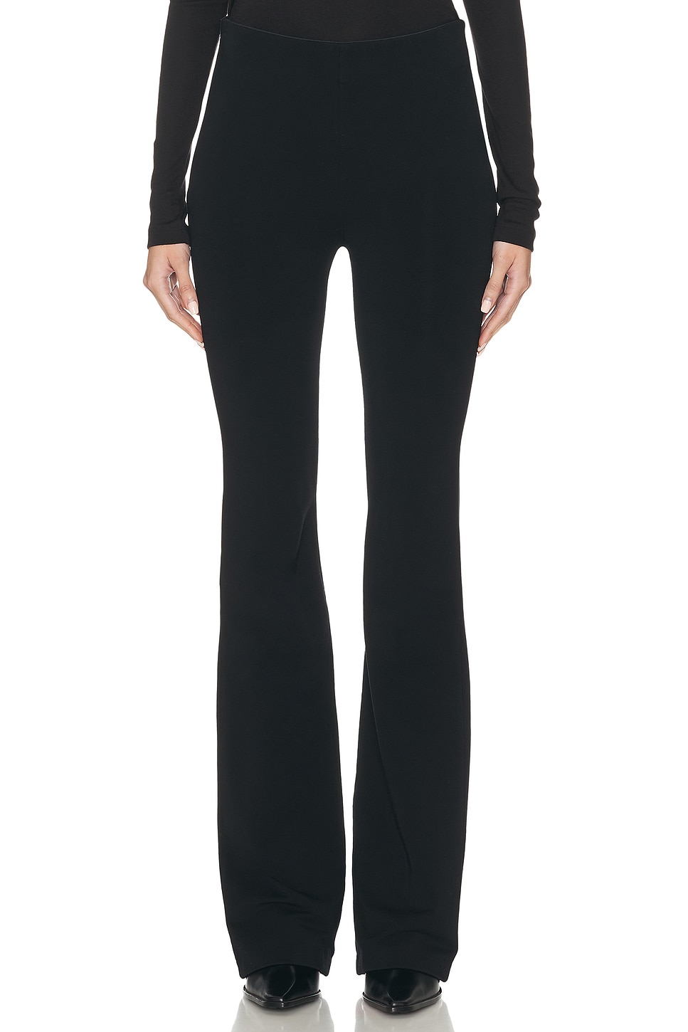 Shop Sprwmn Micro Flare Pant In Black