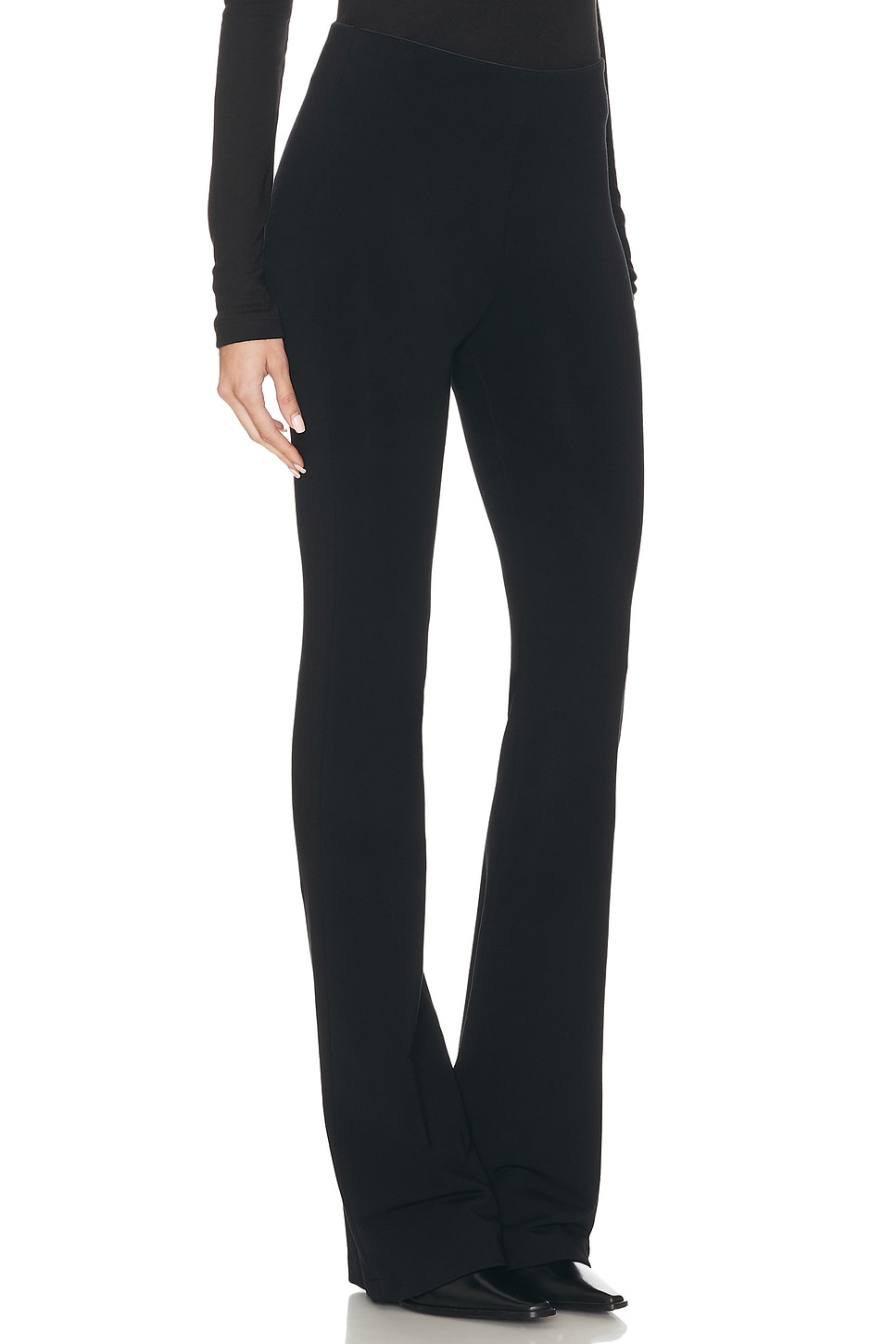 Shop Sprwmn Micro Flare Pant In Black