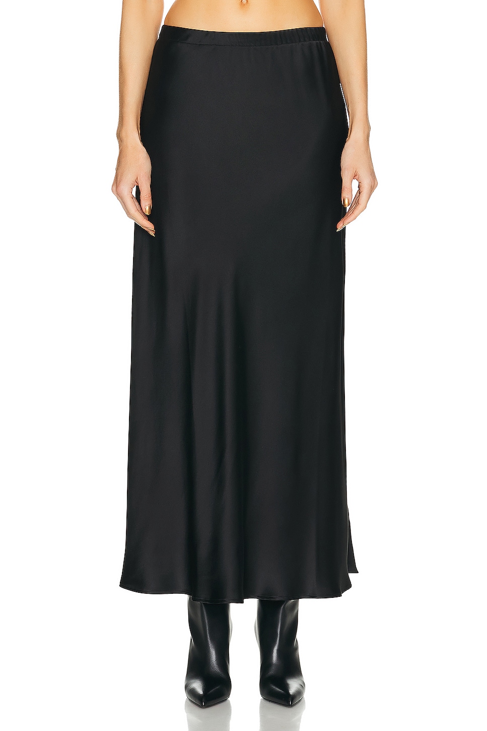 Image 1 of SPRWMN Bias Maxi Skirt in Black