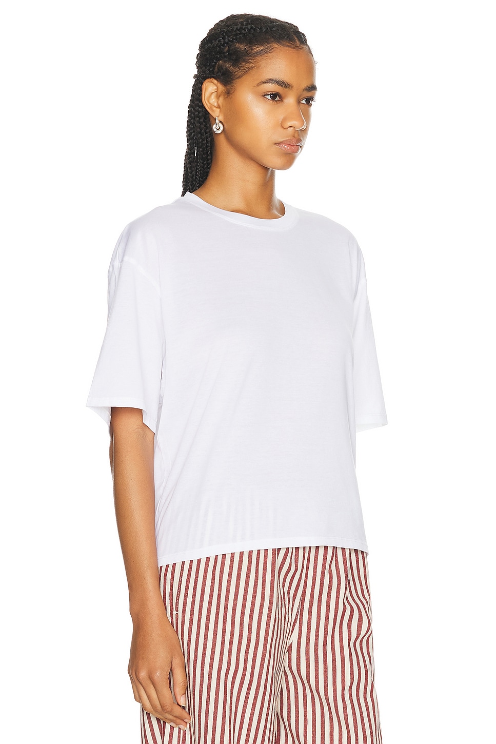 Shop Sprwmn Oversized Cropped Boxy Tee In White