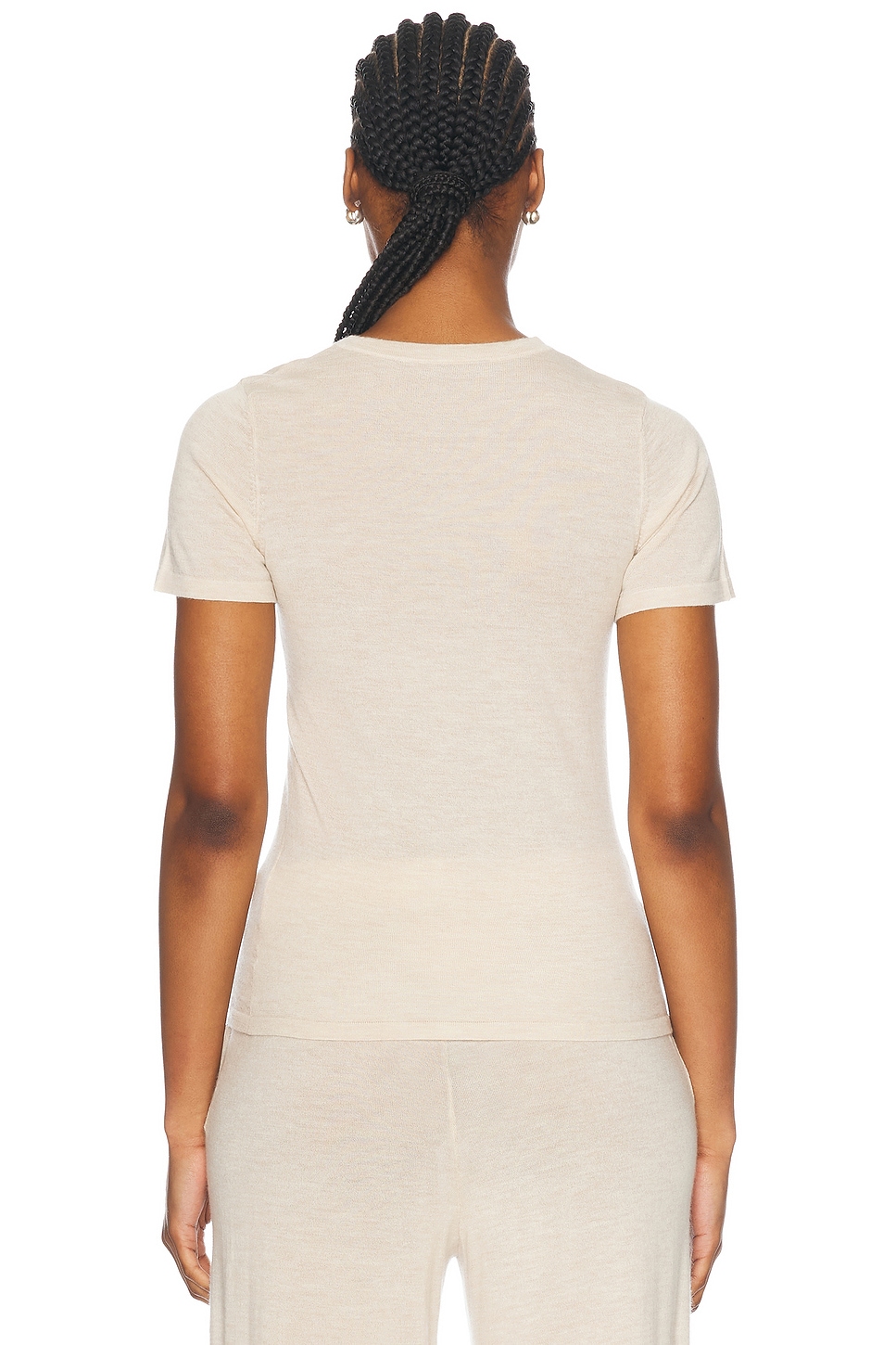 Image 3 of SPRWMN Cashmere Relaxed T Shirt in Latte