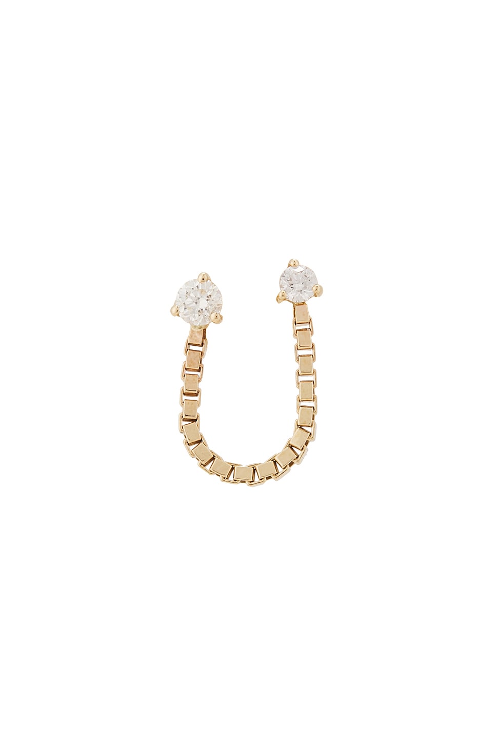 Stone And Strand Diamond Block Chain Double Stud Earring
