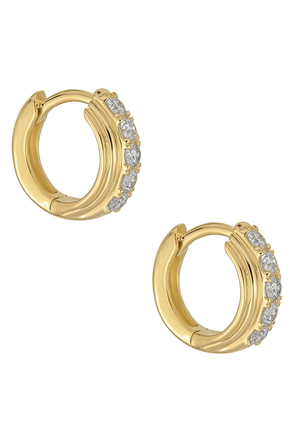 Dainty Boulevard Huggie Earrings in Metallic Gold