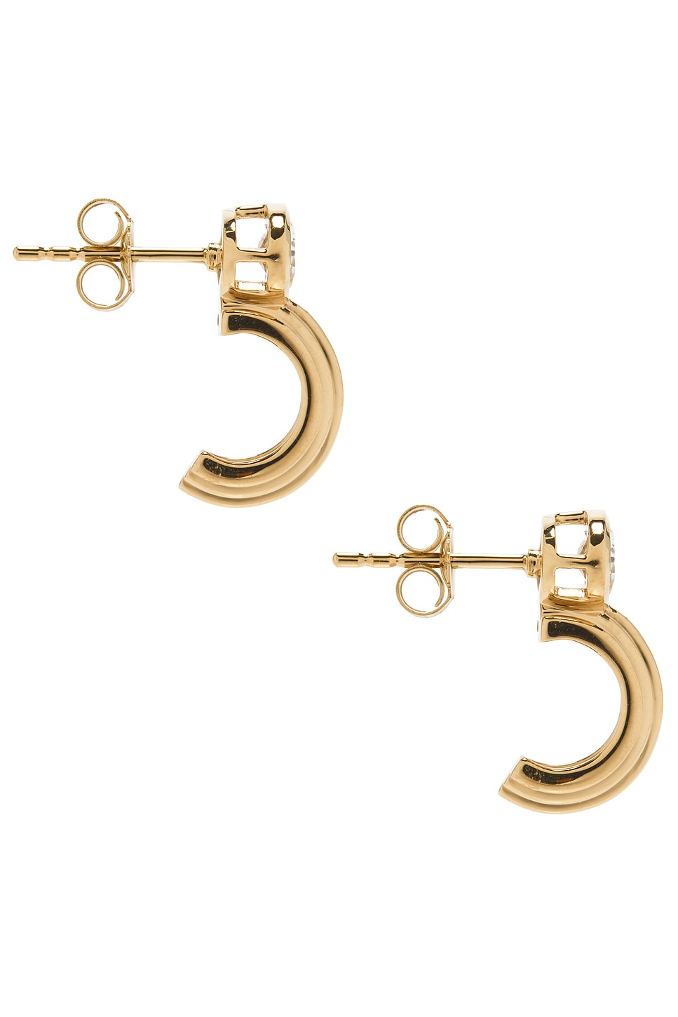 Image 3 of STONE AND STRAND Pavillion Earrings in 14k Yellow Gold & White Topaz