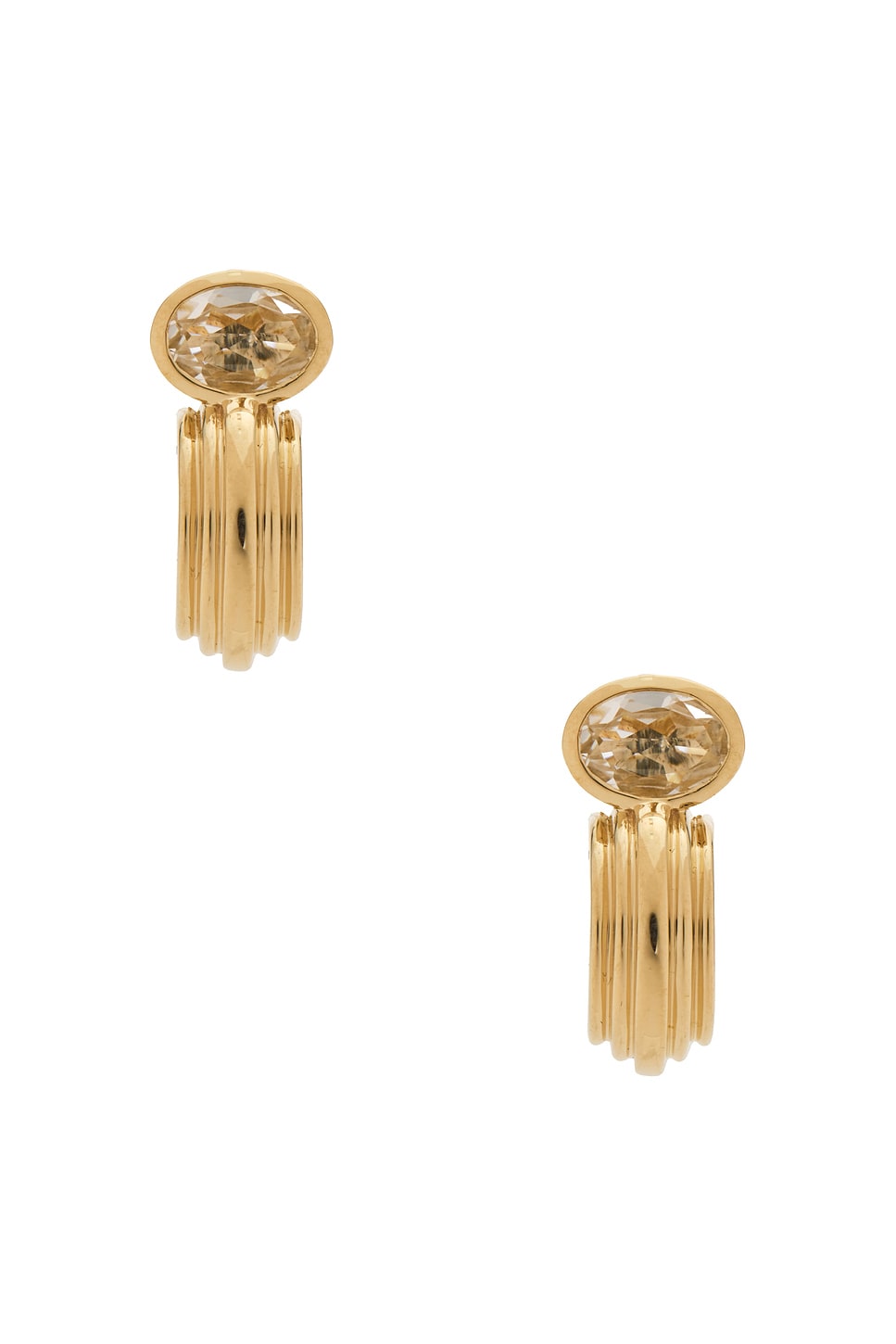 Image 4 of STONE AND STRAND Pavillion Earrings in 14k Yellow Gold & White Topaz
