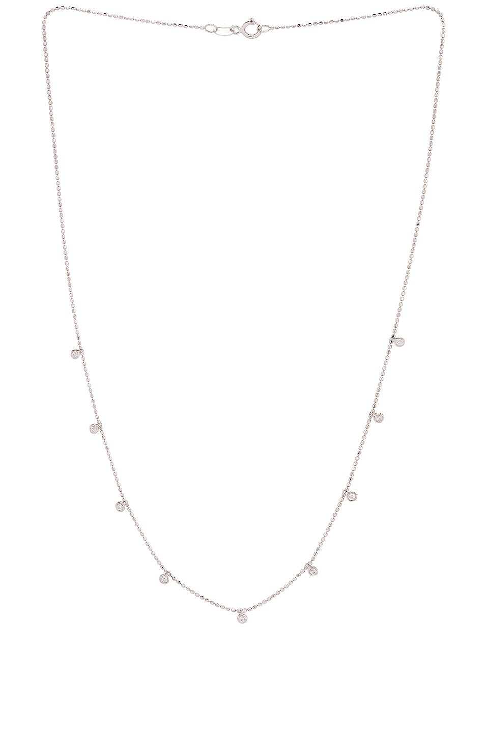 Image 1 of STONE AND STRAND Teeny Dangling Diamond Bead Chain Necklace in White Gold & Diamond