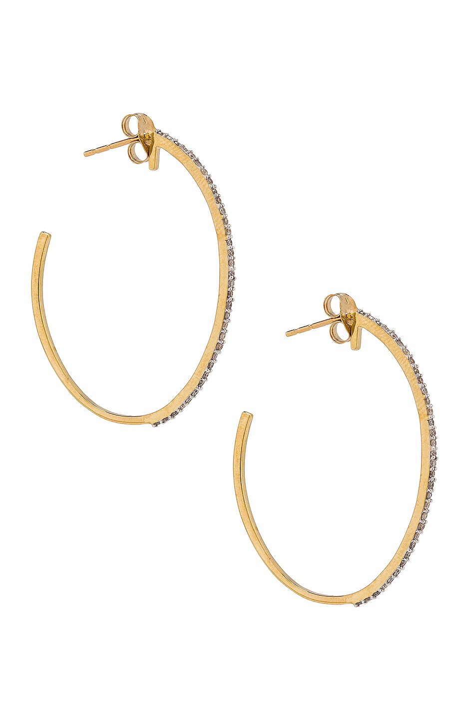 Image 1 of STONE AND STRAND XL Pave Hoop Earrings in Gold & Diamond