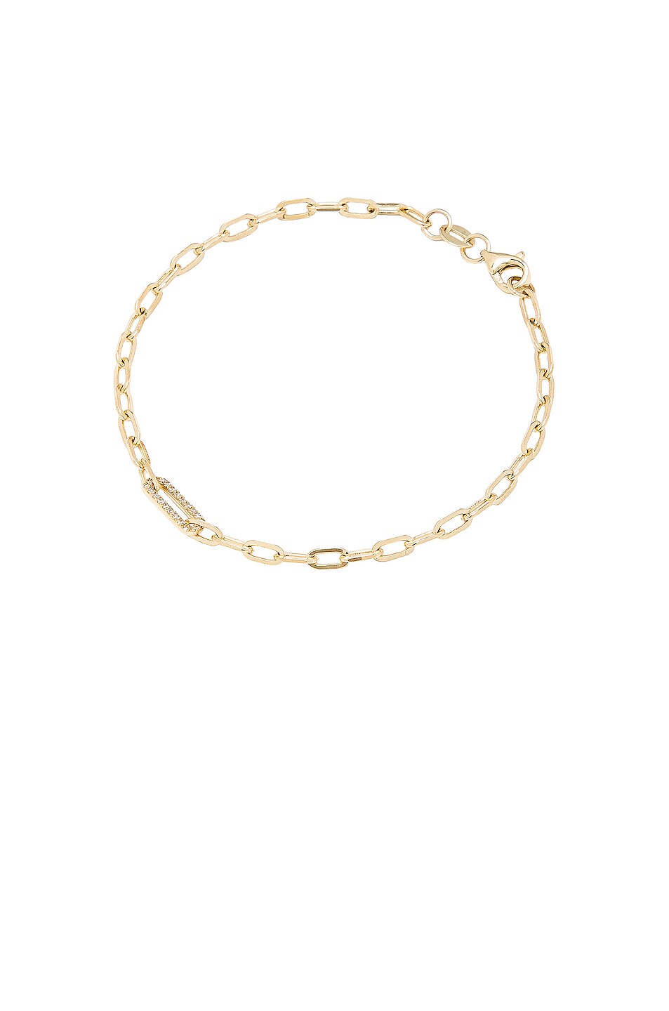 Image 1 of STONE AND STRAND Pave Paperclip Link Bracelet in Gold & Diamond