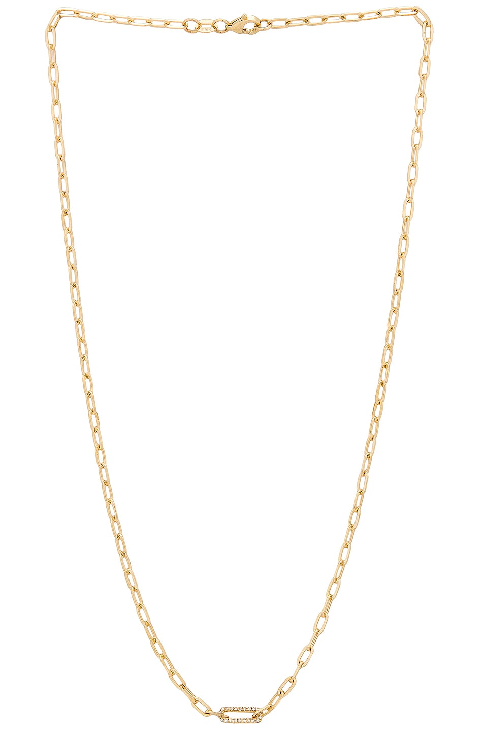 Image 1 of STONE AND STRAND Pave Paperclip Link Necklace in Gold & Diamond