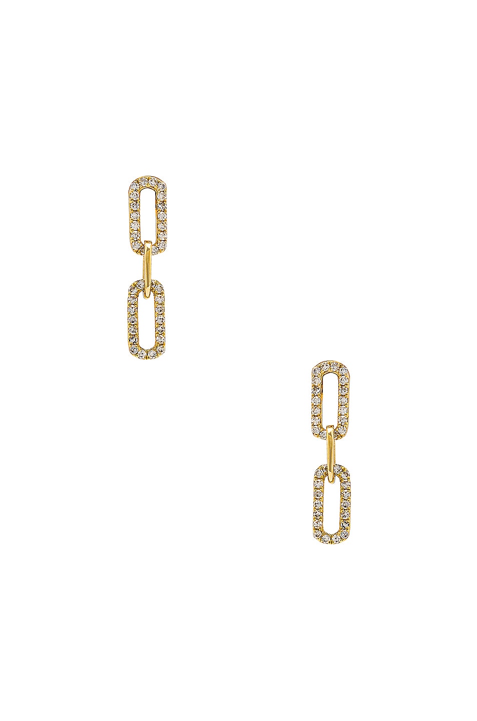 Image 1 of STONE AND STRAND Pave Link Stud Earrings in 10K Gold & Diamond