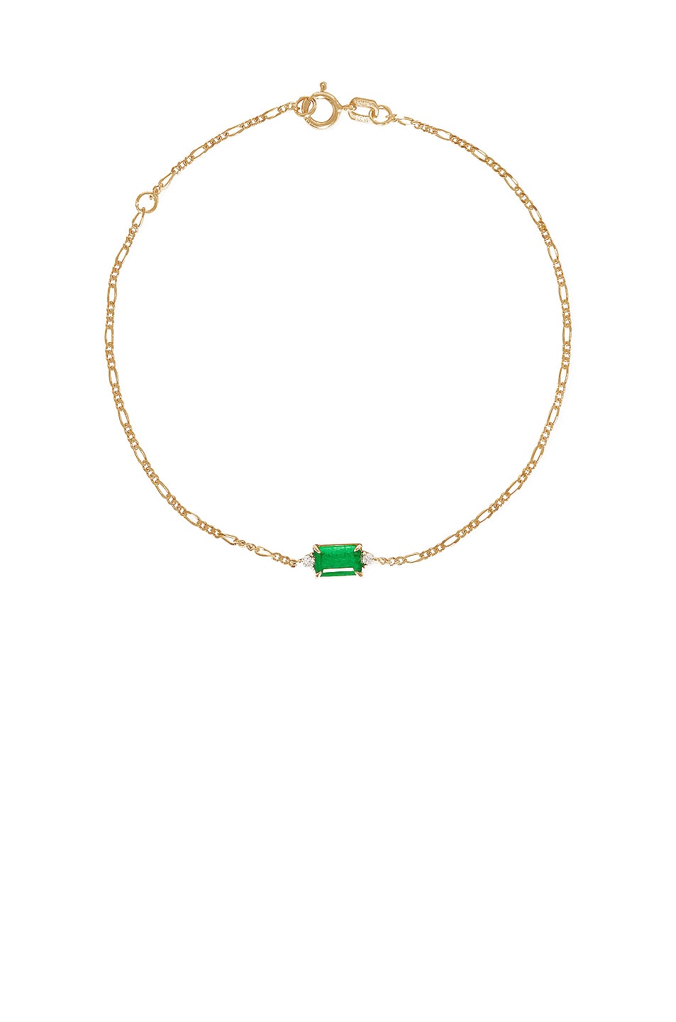 Image 1 of STONE AND STRAND Green Goddess Bracelet in 10k Yellow Gold, White Diamond, & Emerald