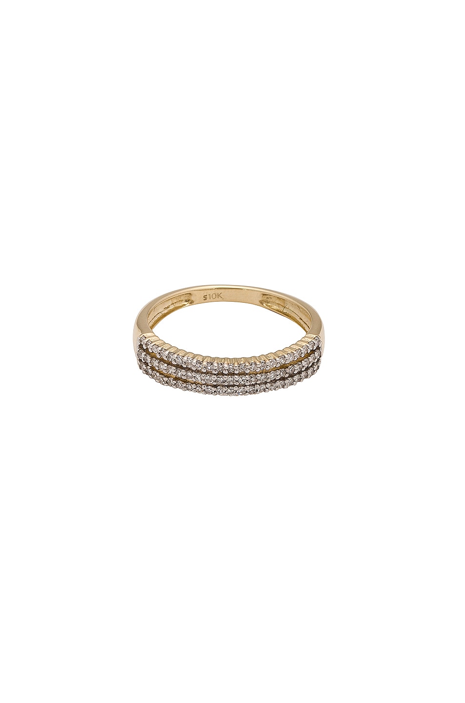 Fine Diamond Trio Band Ring in Metallic Gold