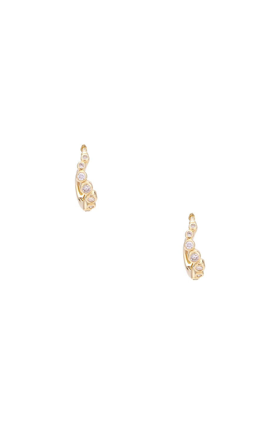 Image 1 of STONE AND STRAND Bubbly Diamond Wave Huggies in 14k Yellow Gold & White Diamond