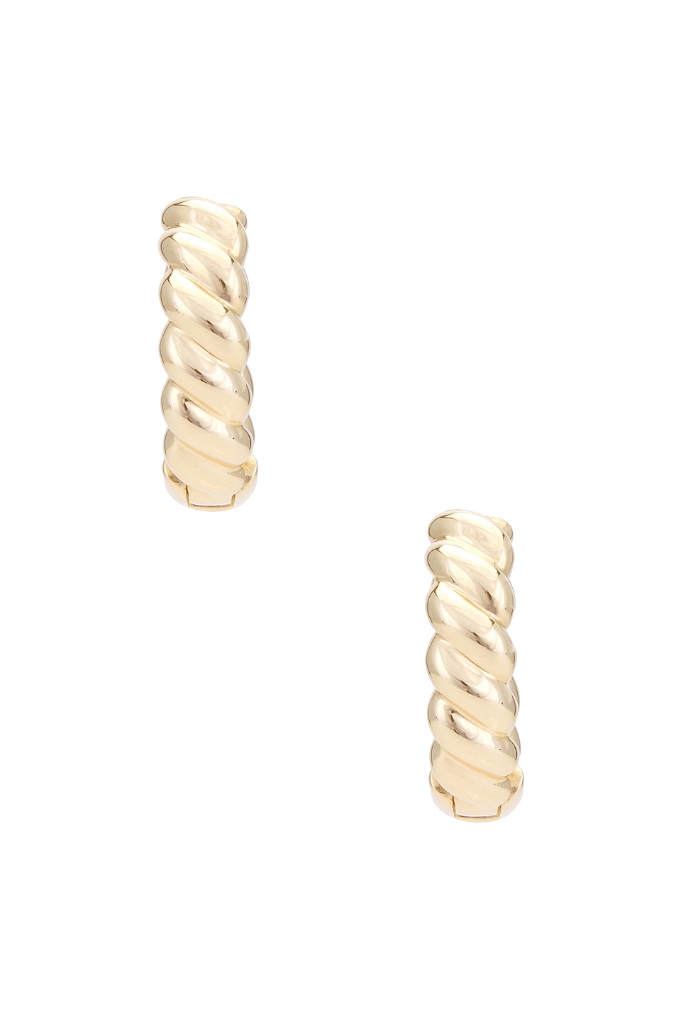 Image 1 of STONE AND STRAND Gold Brioche Huggies in 10k Yellow Gold