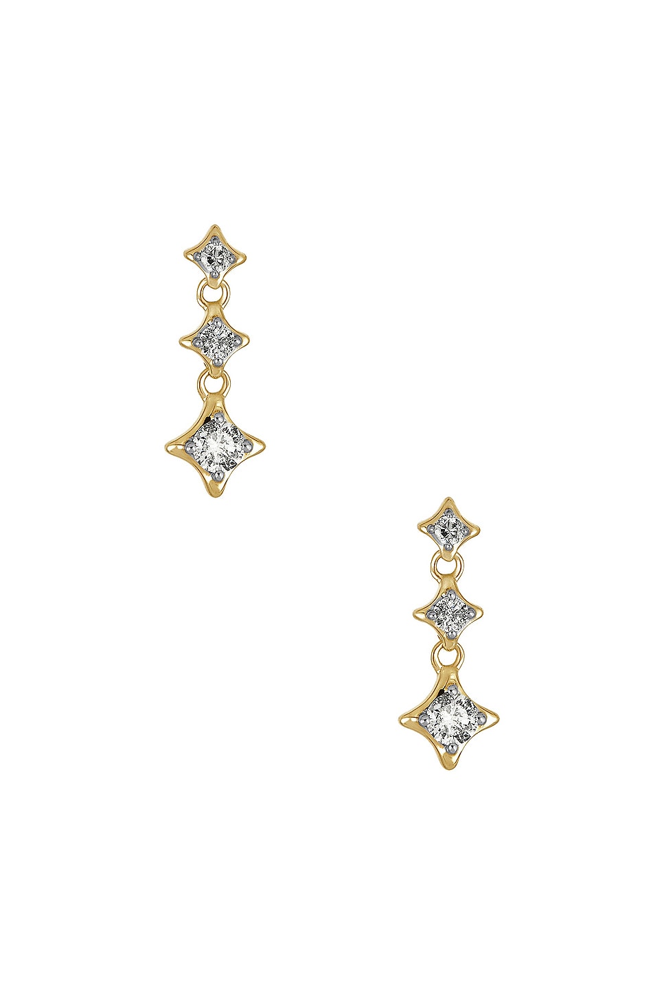 Image 1 of STONE AND STRAND Bright Lights Drop Earrings in 14k Yellow Gold & White Diamond