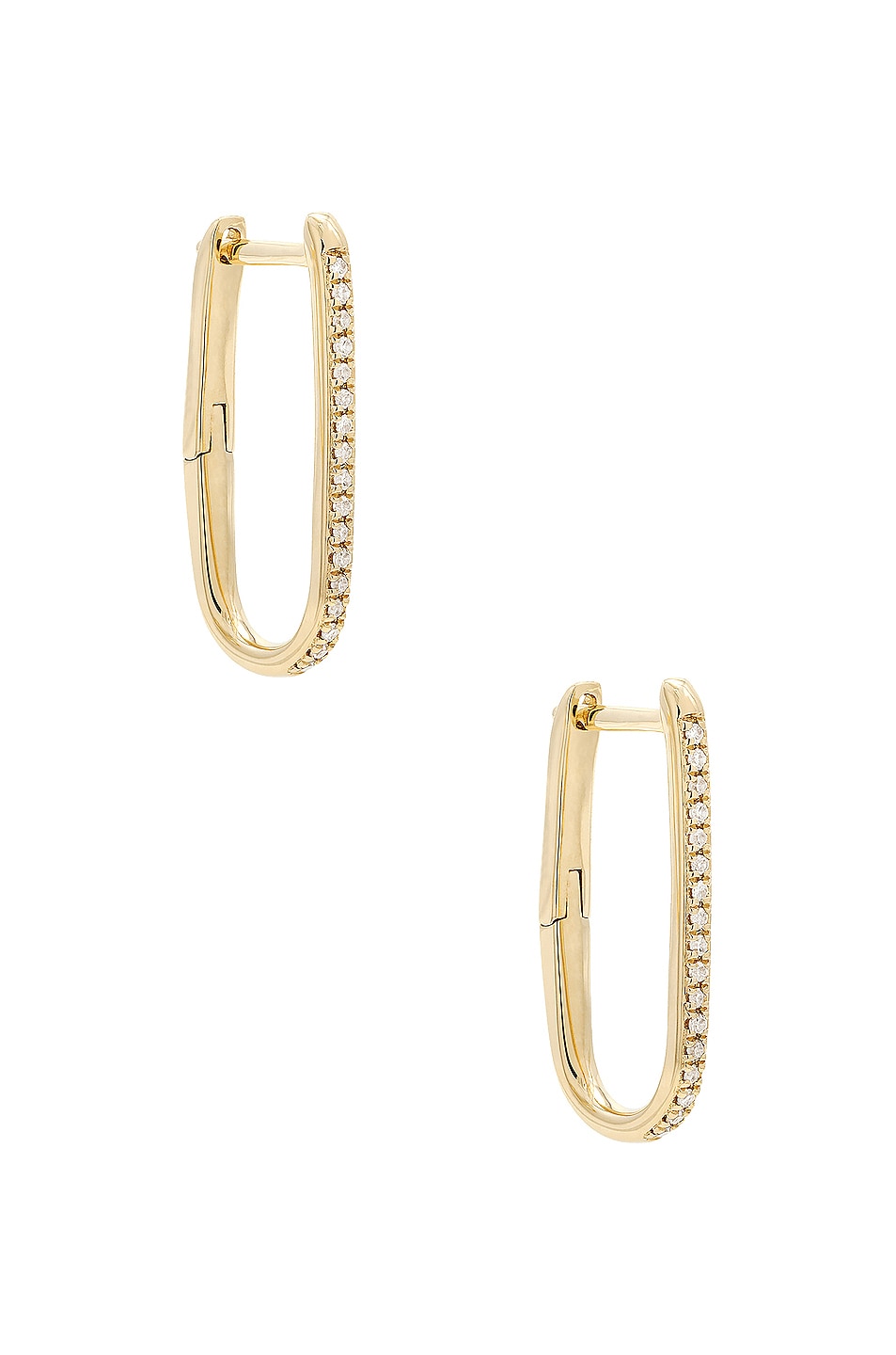 Image 1 of STONE AND STRAND Diamond Oval Earrings in Gold & Diamond