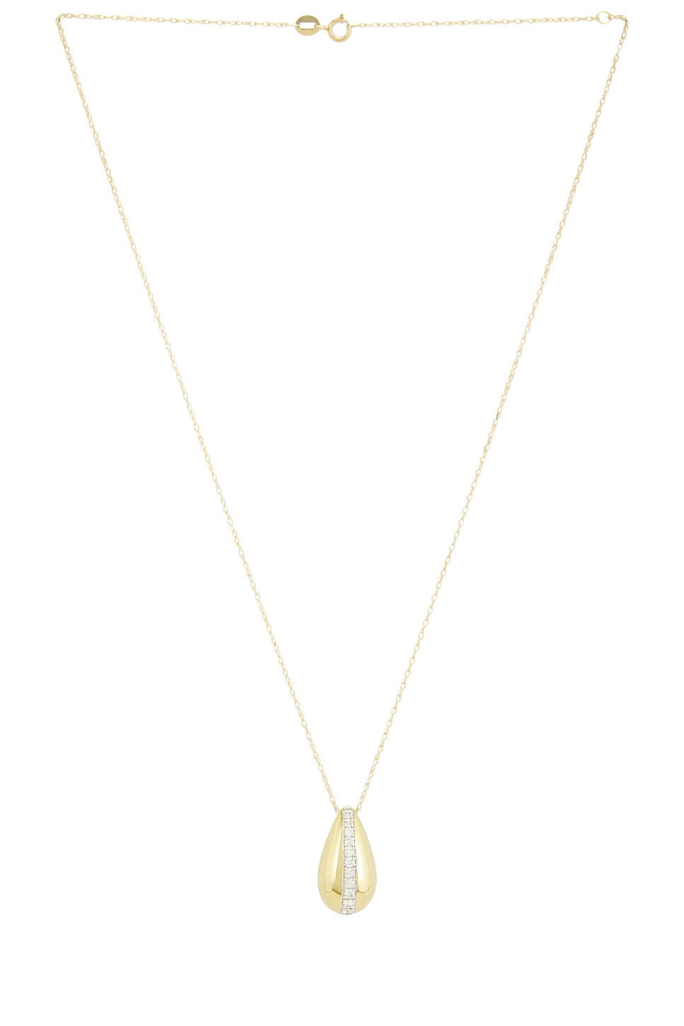 Image 1 of STONE AND STRAND Pave Pistachio Necklace in 10k Yellow Gold & White Diamond