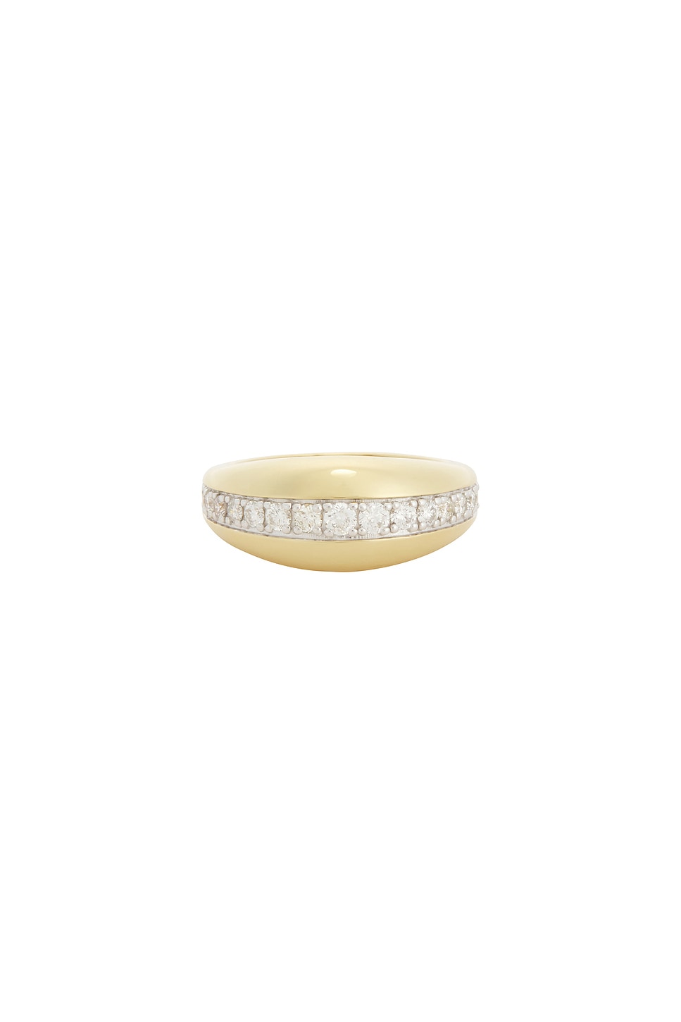 Image 1 of STONE AND STRAND Pave Pistachio Dome Ring in 10k Yellow Gold & White Diamond