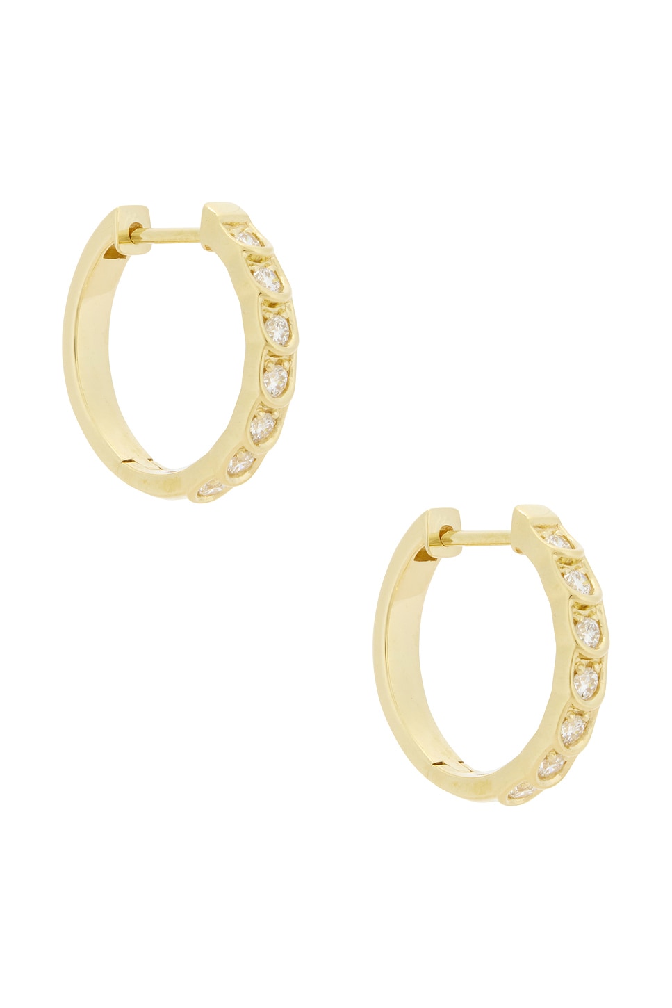 Image 1 of STONE AND STRAND La Scala Hoop Earrings in 10k Yellow Gold & Lab Diamond