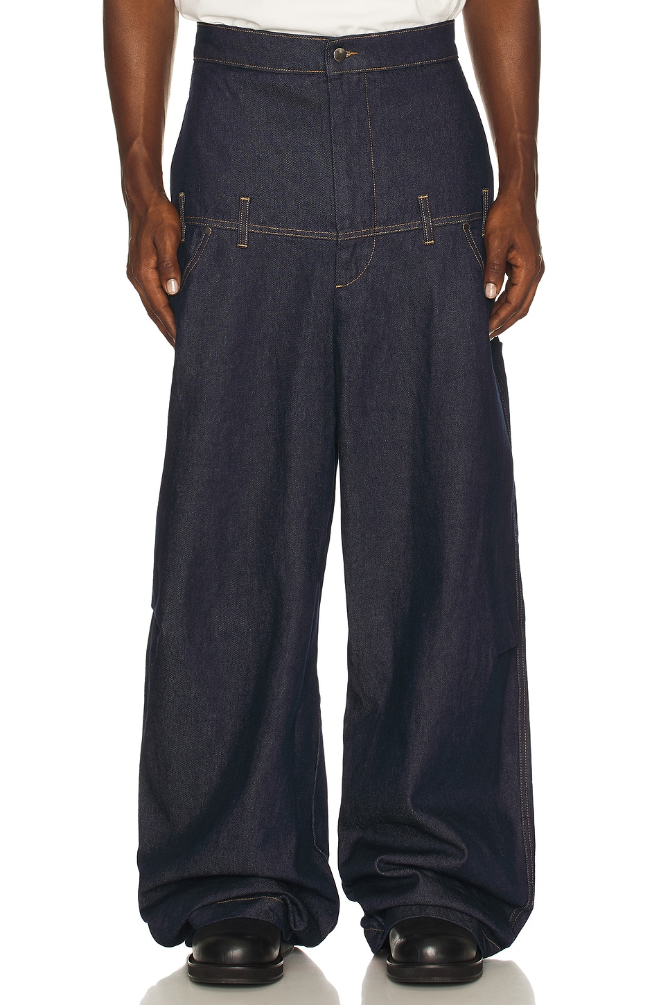 Image 1 of Spencer Badu Double Waisted Denim Pant in Blue