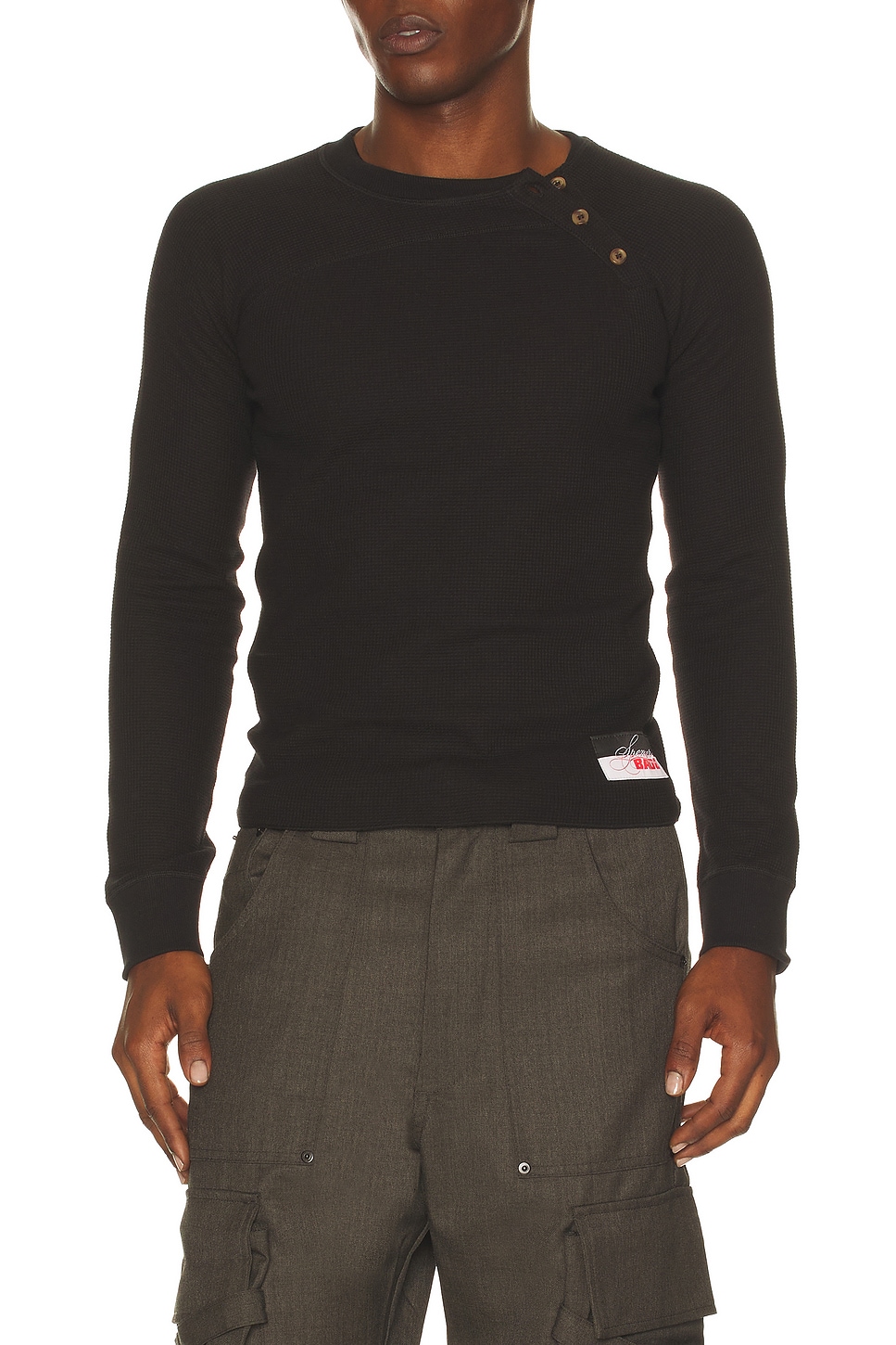 Image 1 of Spencer Badu Red Layered Long Sleeve Tee in Black