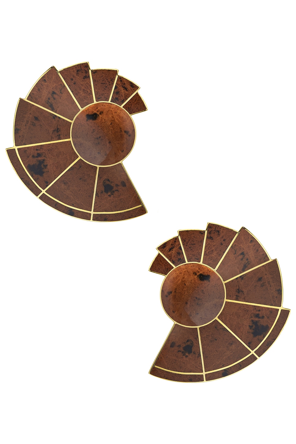 Image 1 of SORDO Nautilus Earrings in 24k Gold Plated Brass