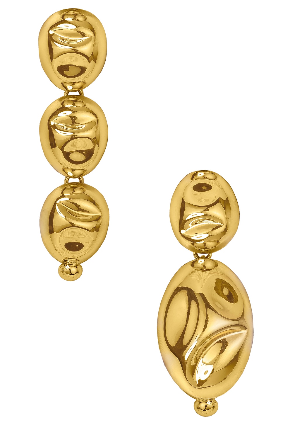 Puerto Asymmetric Earrings in Metallic Gold